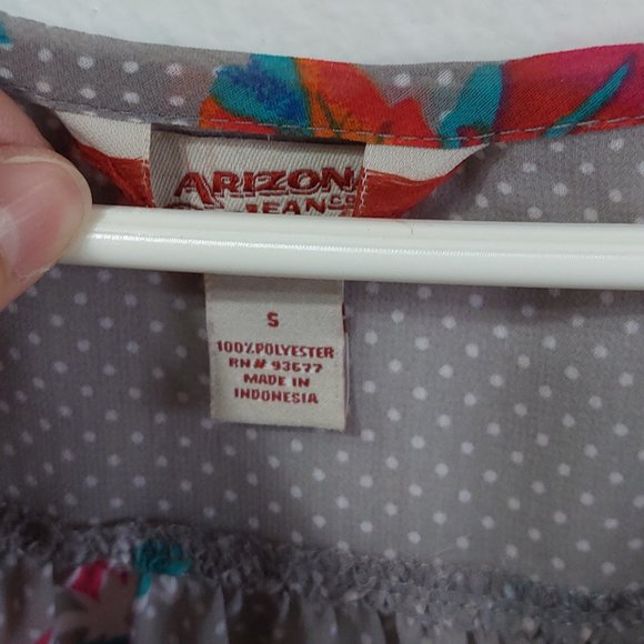 Arizona Sheer Rose Summer Top Super Lightweight Comfortable Flirty Comfort Wear - Picture 7 of 7